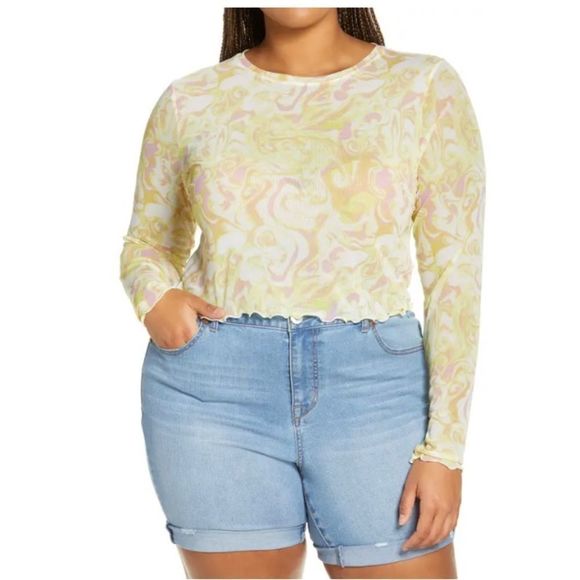 Nordstrom BP Groovy Spacey Swirl Mesh 90”s Vibe 1X - Picture 1 of 15